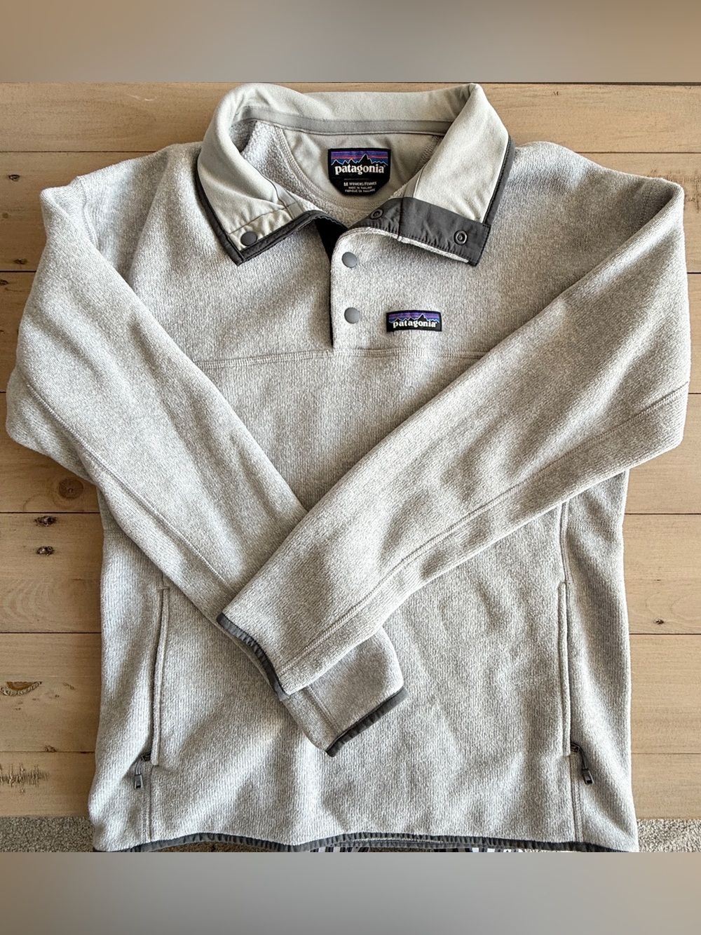 Patagonia Better Sweater Snap-T Pullover Fleece Women’s Medium Gray Quarter Snap